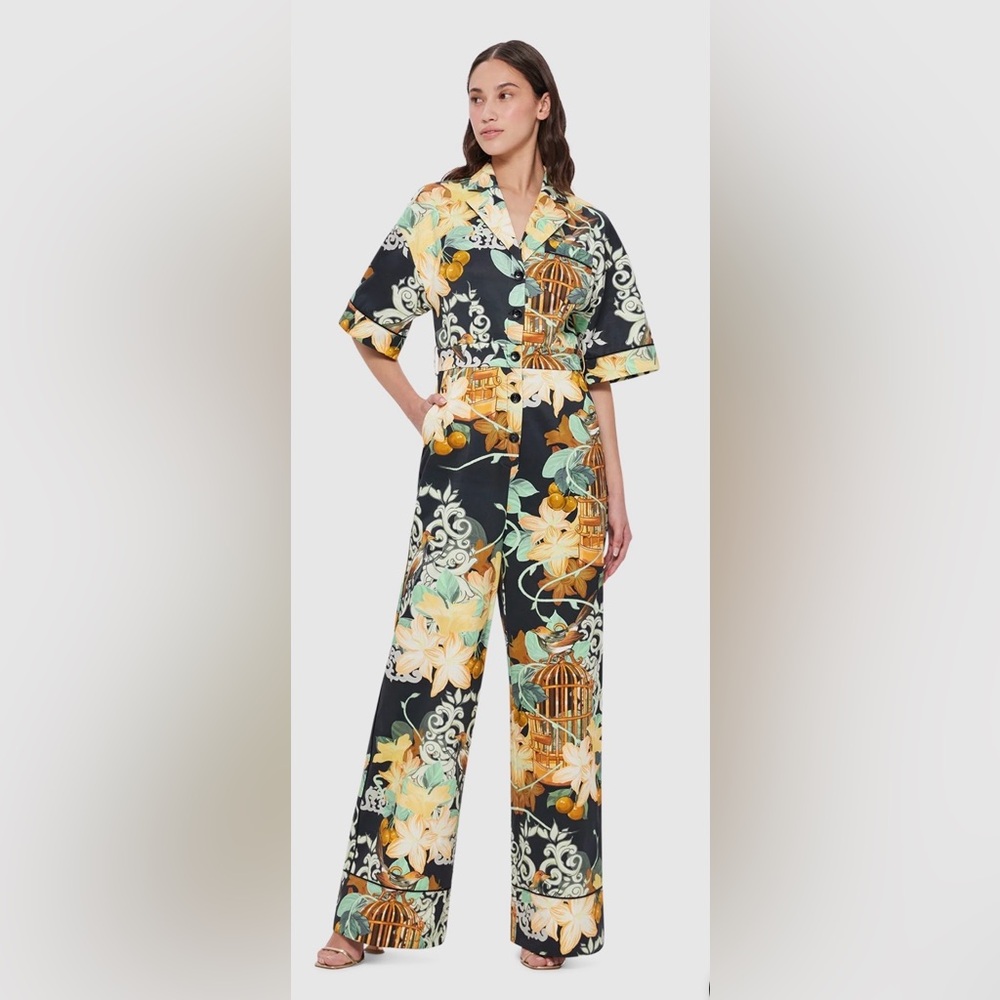 Leo Lin Floral Print Jumpsuit